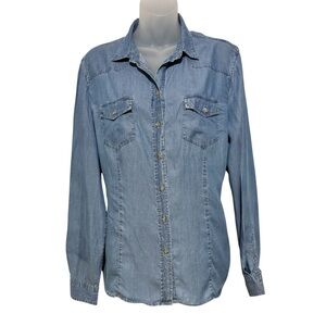 Massimo Dutti Yoked Blue Denim Shirt, Western